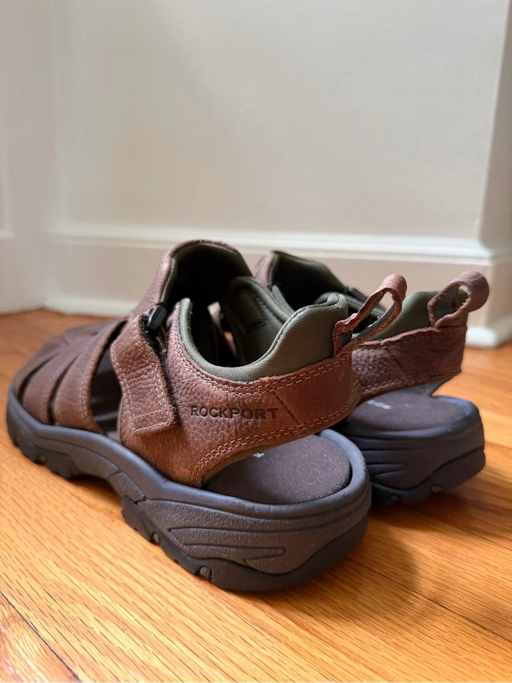Rockport Rocklake Brown Leather Fisherman’s Sandals Men’s Size 11